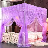 Triogift Priness Canopy Cot Luxury Princess Four Corner Post Bed Curtain Canopy Netting Mosquito Net Elegant Bedding Baby Mosquito Net O