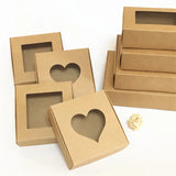 Triogift  30pcs Blank Kraft Paper Gift Box with Window Handmade Soap Box Jewelry Cookies Gift Candy Box Wedding Gift Box Party Supplies