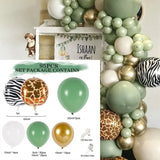 Triogift Jungle Safari Bean Green Balloon Garland Arch Chain Wedding Birthday Party Decor Kids Latex Ballon Garland Baby Shower Party