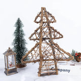 Triogift Natural Rattan Vine Stars Treetop Decoration Rattan Christmas Tree Ornament Xmas Floral Wreath Hoop Holder Base Christmas Decor