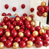 Triogift 40/20Pcs 10inch Pomegranate Red Confetti Latex Balloons Wedding Globos Birthday baby shower House New year party Decorations