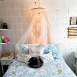 Triogift Mosquito Net for Bed,Dream Bedspread with 100 Led Lights,Large Hanging Canopy Bed Curtain Dome Netting for home room decor