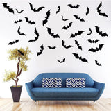 Triogift 12/24/48pcs Halloween Decoration 3D Black Bat Halloween Party DIY Bar Room Decor Party Scary Props Wall Sticker