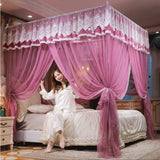 Triogift Luxury Princess Canopy Bed Curtains 3 Side Openings HomeBed Curtain Netting Mosquito Net Bedding No Bracket