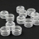 Triogift 50pcs 2.5ML Transparent Empty Storage Boxes Round Container Nails Art Rhinestone Beads Earring Gems Display Case Box