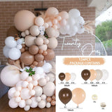 Triogift Brown Apricot WhiteBalloon Arch Kit Wedding Birthday Party Decor Kids Baby Shower Latex Ballon Chain Wedding Party Supplies