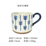 Triogift  -  Hand-painted Ceramic Coffee Cups Beer Tea Mug Mug Nordic Wind Mug Large Breakfast Blue Milk Coffee Cup Glass Drinkware