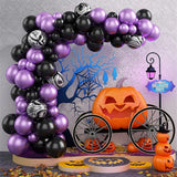 Triogift 40/20pcs Purple Black Halloween Balloons Birthday Party wedding Decoration baby shower Latex  metallic globos