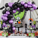 Triogift 40/20pcs Purple Black Halloween Balloons Birthday Party wedding Decoration baby shower Latex  metallic globos