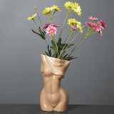 Triogift Creative Body Art Vase Nordic Style Flower Arrangement Home Decor Living Room Ornament Ceramic Hydroponic Vase