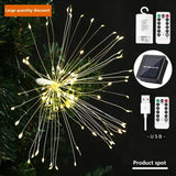 Triogift  198LEDs RC Dandelion Firework LED Copper Wire Strip String Lights Waterproof Fairy Lights Christmas Light For Wedding Decor D30