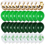 Triogift 40pcs Green Balloons Set Chrome Metallic Confetti Ballon Jungle Safari Animal Birthday Party Decoration Wedding Balloon Garland