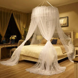 Triogift Household Breathable Hanging Dome Mosquito Net Romantic Canopy Bed Valance Fringe Lace Tent Dream Room Decoration Mosquito Net