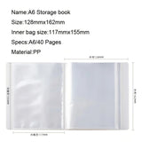 Triogift 40 Sheets A6 Pocket Book Large Capacity Organizer Memo Card Bills Ticket Stickers Bag Holder Stationery School Office Supplies