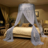 Triogift Household Breathable Hanging Dome Mosquito Net Romantic Canopy Bed Valance Fringe Lace Tent Dream Room Decoration Mosquito Net