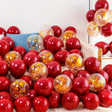 Triogift 40/20Pcs 10inch Pomegranate Red Confetti Latex Balloons Wedding Globos Birthday baby shower House New year party Decorations