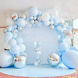 Triogift Blue Balloon Garland Arch Kit 1st Birthday Party Decoration Kids Baby Shower Boy Wedding Birthday Ballon Foil Latex Ballon Globo