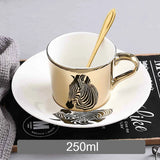 Triogift  -  New Dynamic Mirror Reflection Cup Mug 250~300ml Home Drinkware Creative Ceramic Anamorphic Cup Coffee Tea Set Interesting Gift