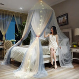 Triogift Household Breathable Hanging Dome Mosquito Net Romantic Canopy Bed Valance Fringe Lace Tent Dream Room Decoration Mosquito Net