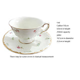 Triogift  -  Coffee Cup Korean Retro Creamy Yellow Pastoral Floral Tracery Gold Ceramic English Afternoon Dessert Flower Tea Cup and Saucer