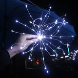 Triogift  198LEDs RC Dandelion Firework LED Copper Wire Strip String Lights Waterproof Fairy Lights Christmas Light For Wedding Decor D30