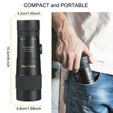 Triogift Maifeng 8-40x40 Monocular Telescope Compact Retractable Zoom Waterproof Bak4 Professional HD ED Glass With Tripod Phone Clip