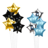 Triogift 5Pcs 18inch Gold Silver Foil Star Balloon Wedding Balloons Decoration Baby Shower Children's Kids Birthday Party Balloons Globos