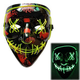 Triogift  Halloween LED Mask Purge Masks Election Mascara Costume DJ Party Light Up Masks Glow In Dark 10 Colors To Choose