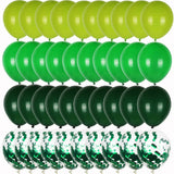 Triogift 40pcs Green Balloons Set Chrome Metallic Confetti Ballon Jungle Safari Animal Birthday Party Decoration Wedding Balloon Garland