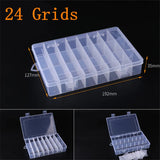 Triogift Adjustable 3-36 Grids Compartment Plastic Storage Box Jewelry Earring Bead Screw Holder Case Display Organizer Container