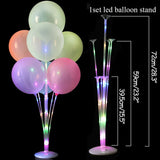 Triogift LED Ballon Stand Column with Glow Lights String with Wedding Home Decoration Adult Birthday Party Decor Kids Balloon Gift Globos