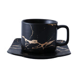 Triogift  -  Marble Coffee Cup, Black and White Cup and Saucer Cup. High Quality Coffee Cup, Coffee Set, Coffee Saucer Cup