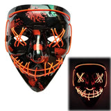 Triogift  Halloween LED Mask Purge Masks Election Mascara Costume DJ Party Light Up Masks Glow In Dark 10 Colors To Choose