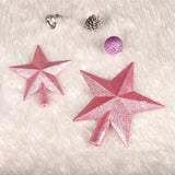 Triogift 15cm Christmas Tree Top Sparkle Star Glittering Hanging Christmas Tree Topper Decoration Ornaments Home Decor (Pink)