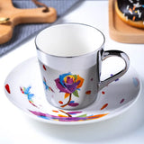 Triogift  -  New Dynamic Mirror Reflection Cup Mug 250~300ml Home Drinkware Creative Ceramic Anamorphic Cup Coffee Tea Set Interesting Gift