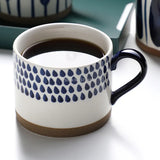 Triogift  -  Hand-painted Ceramic Coffee Cups Beer Tea Mug Mug Nordic Wind Mug Large Breakfast Blue Milk Coffee Cup Glass Drinkware