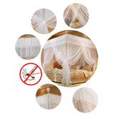 Triogift Four-Cornered Mosquito Net Pink Bed Canopy Princess Queen Mosquito Bedding Net Bed Tent Floor-Length Curtain 2mx2mx1.5m No Stand