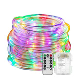 Triogift  5M/10M/12LED Rope Strip Lights Remote Control Tube Rope Garland Fairy Lighting Strings for Outdoor Indoor Garden Christmas Decor