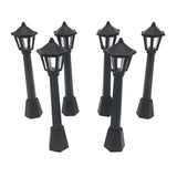 Triogift 4pcs Street Post Lights Model Railway Train Lamp Post Lights Miniature Village Pathway Lantern Post for DIY Dollhouse