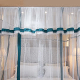 Triogift Princess Canopy Bed Curtains 4 Corner 3 Side Openings Post Bed Curtain Canopy Netting Mosquito Net Bedding No Bracket