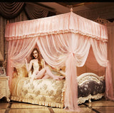 Triogift Luxury Princess Canopy Bed Curtains 3 Side Openings HomeBed Curtain Netting Mosquito Net Bedding No Bracket