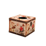 Triogift  Square retro distressed tissue box Creative British wind roll paper box Fashion cylinder pumping paper box for nostalgic cars