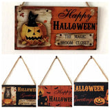 Triogift  Wooden Halloween Pumpkin Ornament, Door, Wall Mount, Wall, Trick or Treat, Halloween Party, DIY Decoration