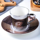 Triogift  -  New Dynamic Mirror Reflection Cup Mug 250~300ml Home Drinkware Creative Ceramic Anamorphic Cup Coffee Tea Set Interesting Gift