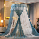 Triogift Bed Canopy Double Colors Hung Mosquito Net Princess Bed Tent Curtain Foldable Canopy On The Bed Elegant Fairy Lace Dossels