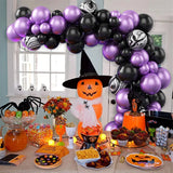 Triogift 40/20pcs Purple Black Halloween Balloons Birthday Party wedding Decoration baby shower Latex  metallic globos