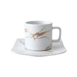 Triogift  -  Marble Coffee Cup, Black and White Cup and Saucer Cup. High Quality Coffee Cup, Coffee Set, Coffee Saucer Cup