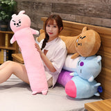 Triogift 130cm Hug Long Pillow Rabbit Korea Popular Dog Sheep Back Cushion Stuffed Animal Comfortable Sofa Bed Sleeping Pillow Kids Gifts