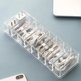 Triogift Cable Storage Box Transparent Plastic Data Line Storage Container for Desk Stationery Multifunctional headset Data charging line