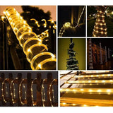 Triogift  5M/10M/12LED Rope Strip Lights Remote Control Tube Rope Garland Fairy Lighting Strings for Outdoor Indoor Garden Christmas Decor